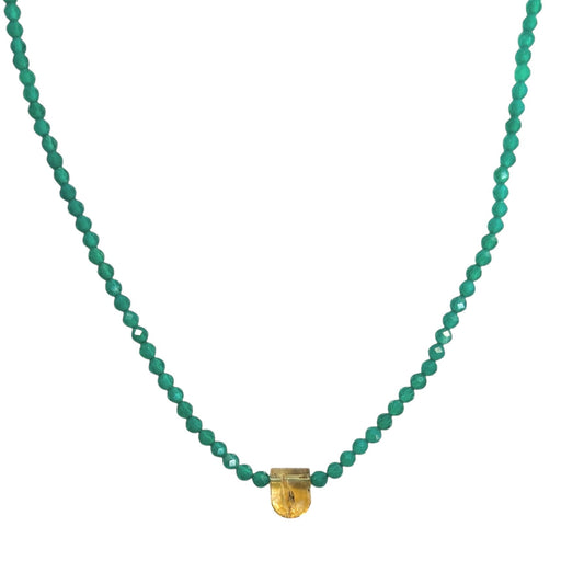 Green Onyx & Citrine Necklace