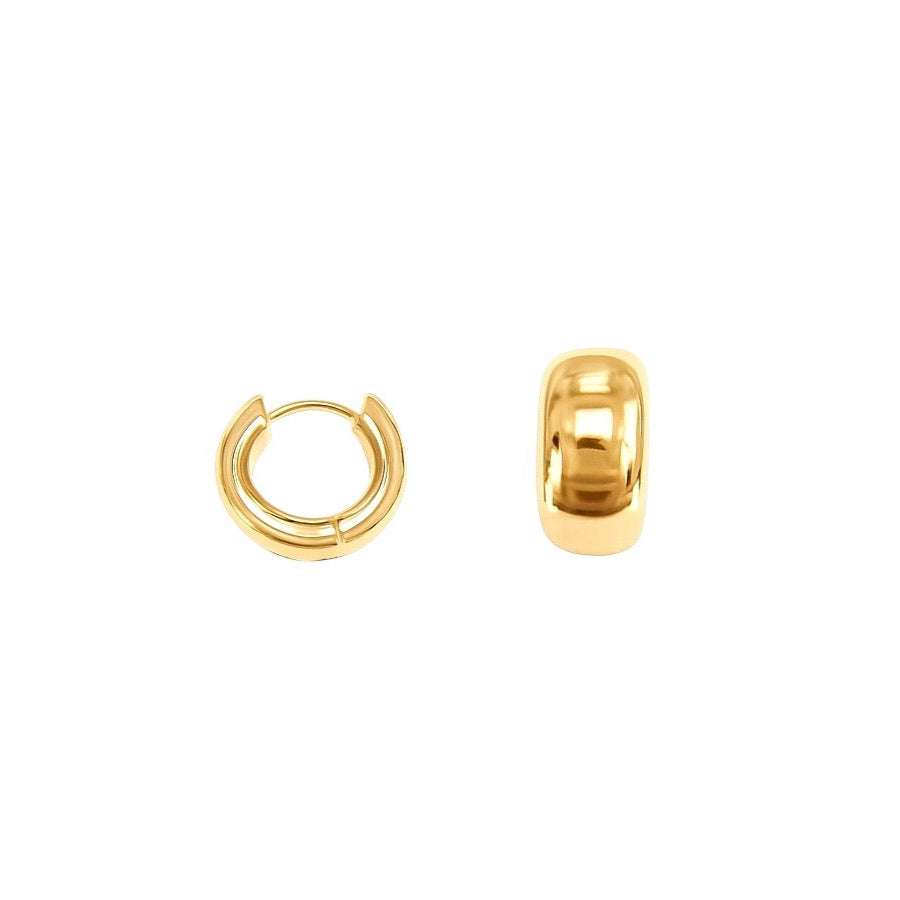 Wide Gold Huggies