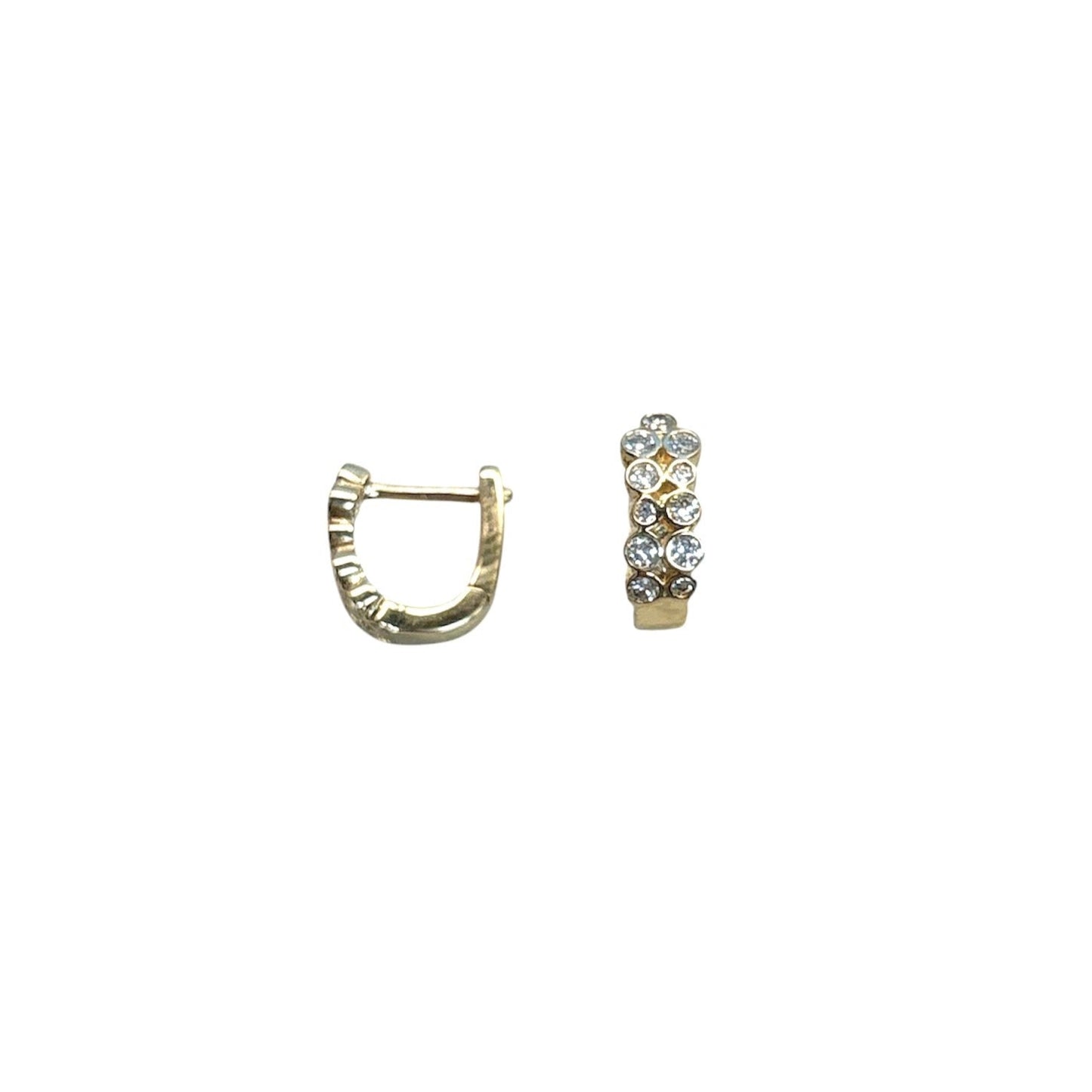 Bezel Set Diamond Huggies