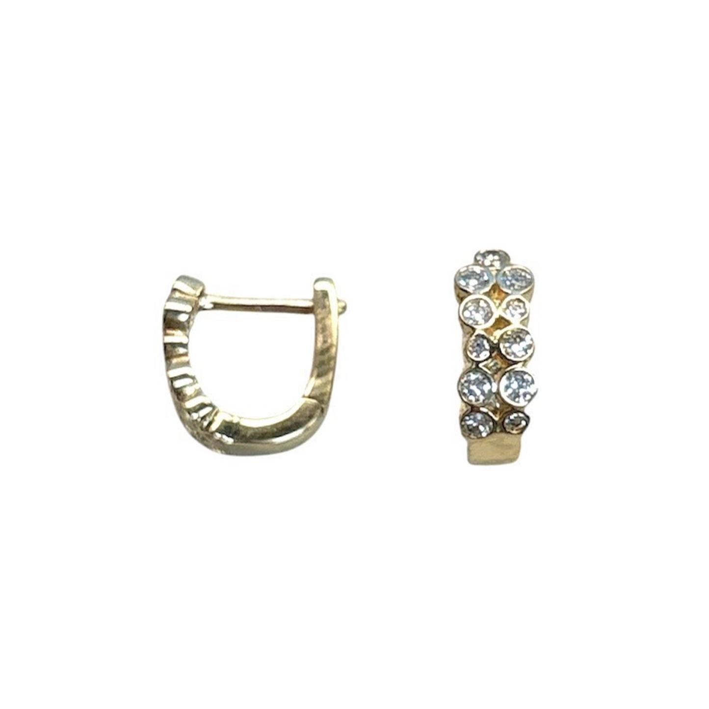 Bezel Set Diamond Huggies
