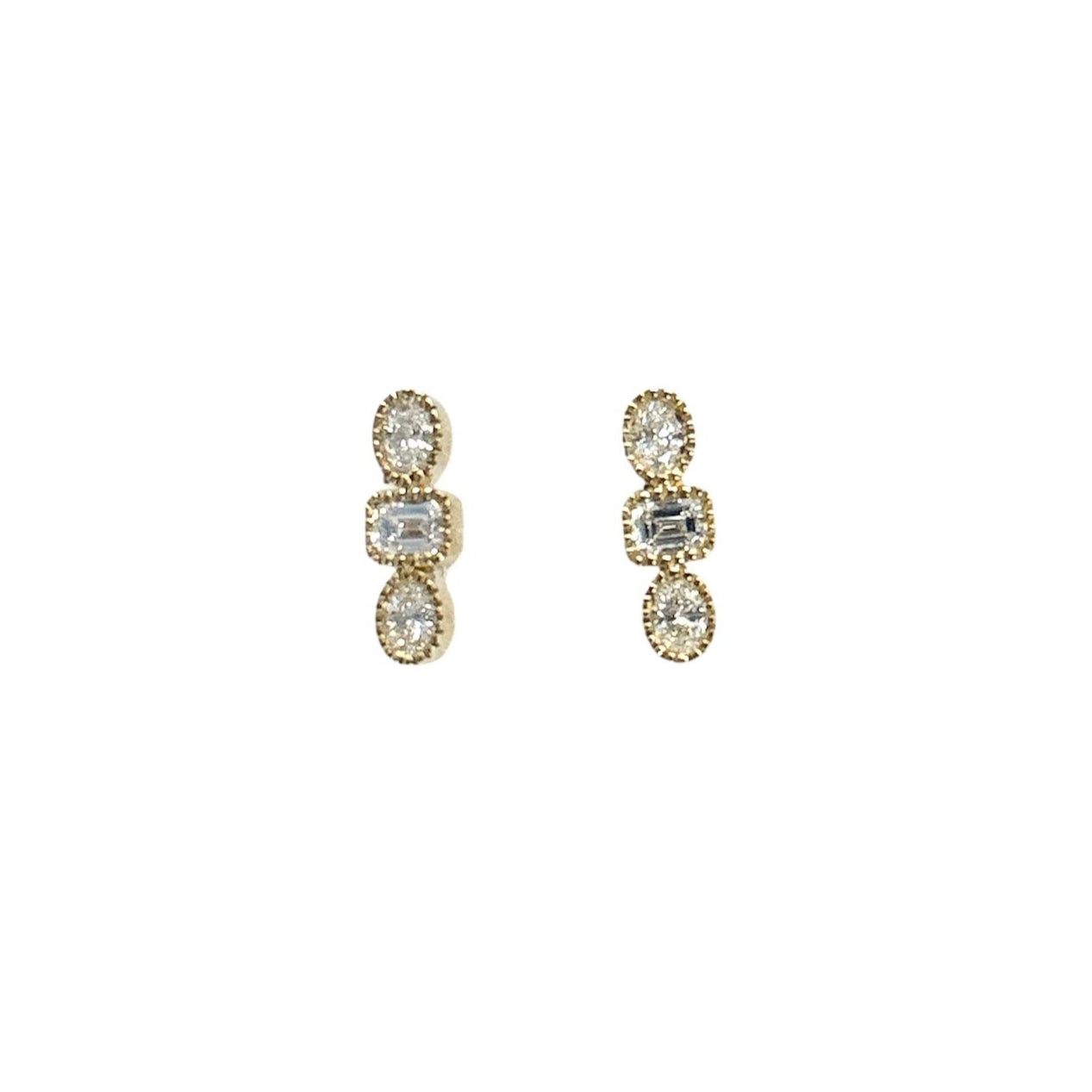 Milgrain Diamond Studs