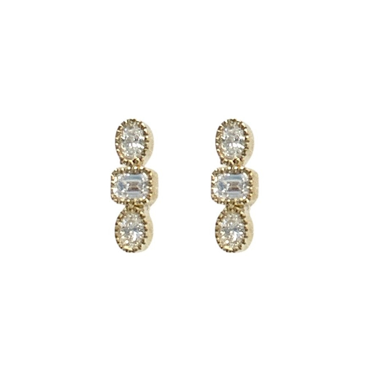 Milgrain Diamond Studs