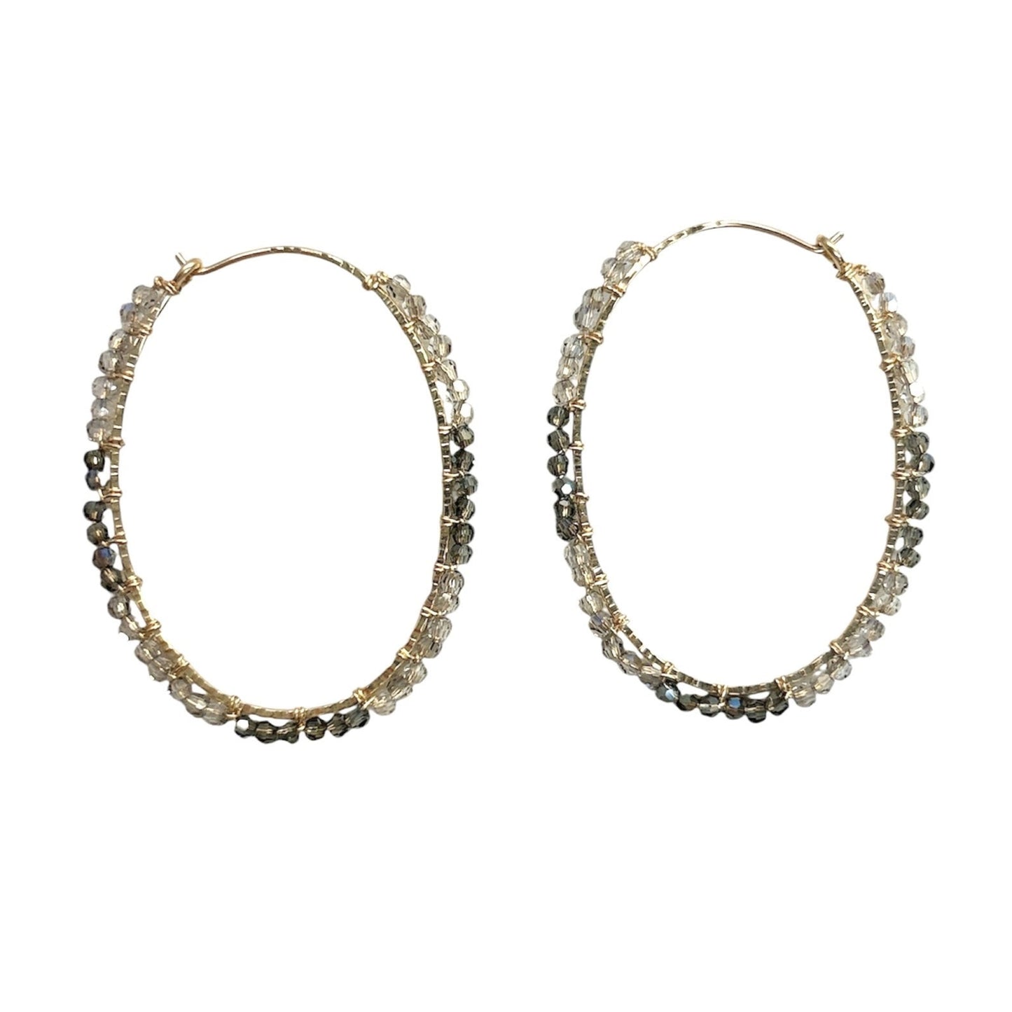 Champagne Crystal Hoops