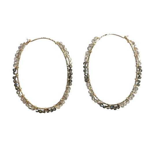 Champagne Crystal Hoops