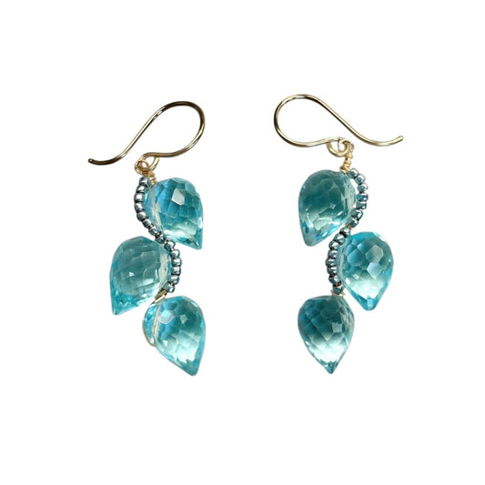 Aqua Quartz Earrings