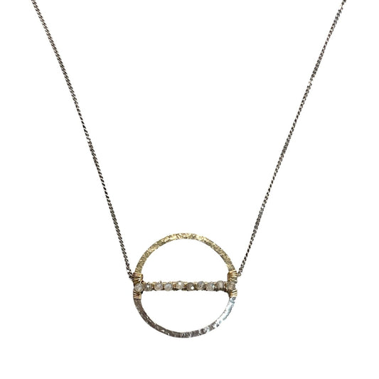 Labradorite Circle Necklace