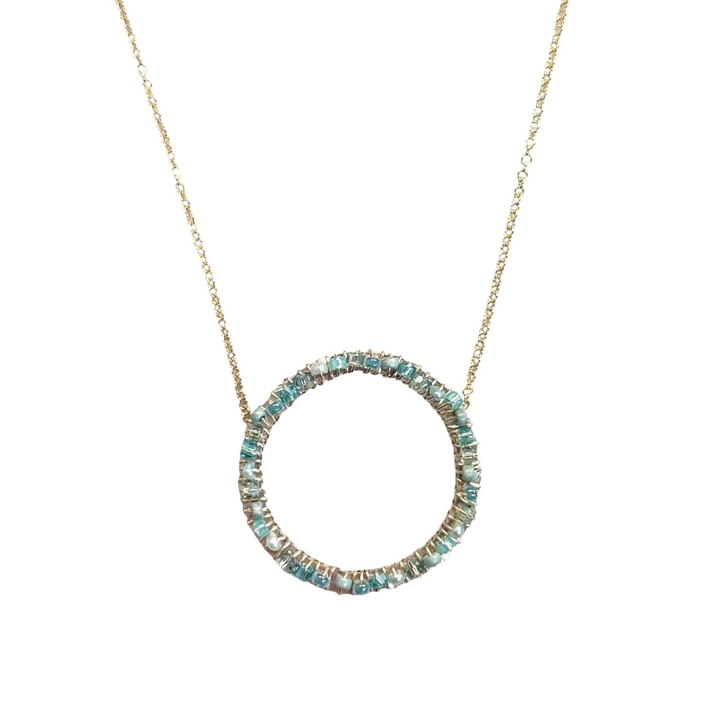 Spring Green Circle Necklace