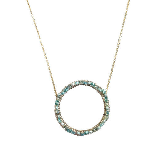 Spring Green Circle Necklace
