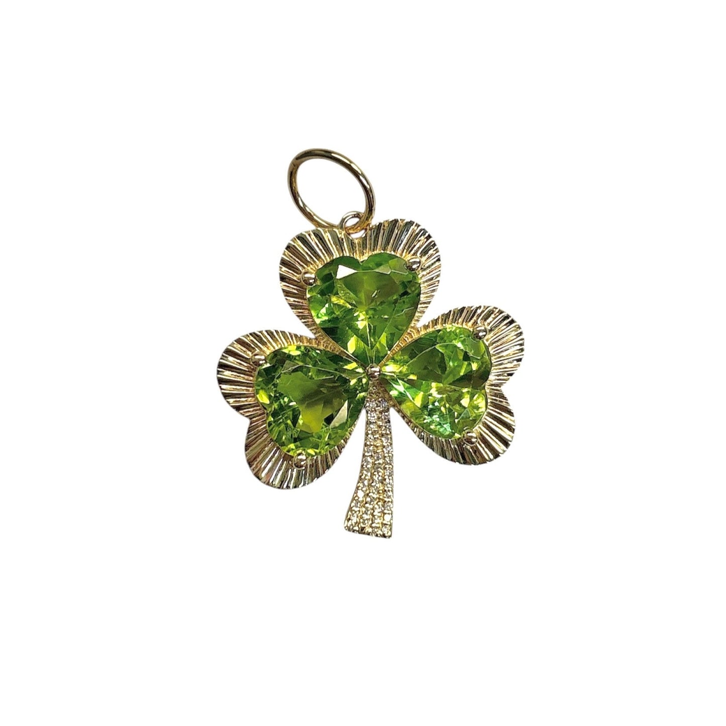 Shamrock Diamond & Peridot Pendant