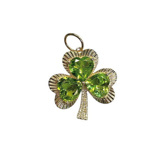 Shamrock Diamond & Peridot Pendant