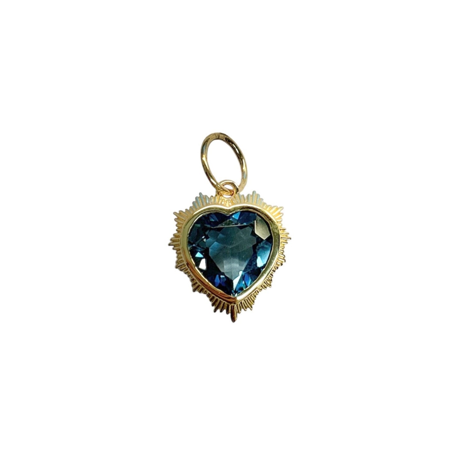 London Blue Topaz Puff Heart Pendant