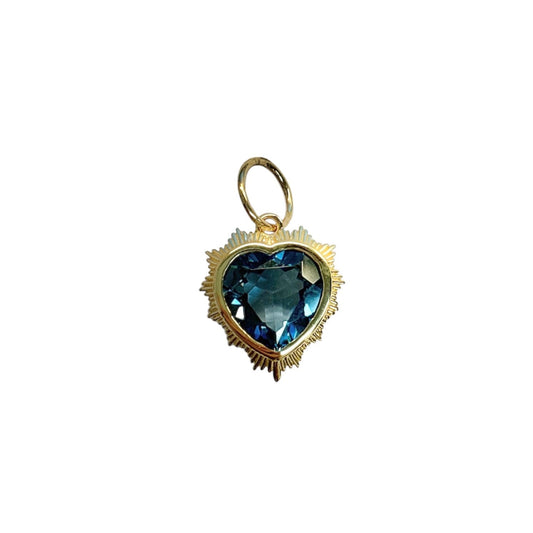 London Blue Topaz Puff Heart Pendant