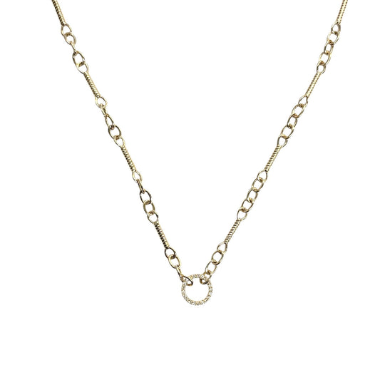 Diamond Circle Wire Wrapped Necklace