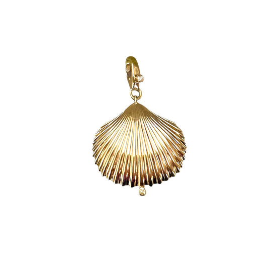 Shell Locket & Diamond Bezel Pendant