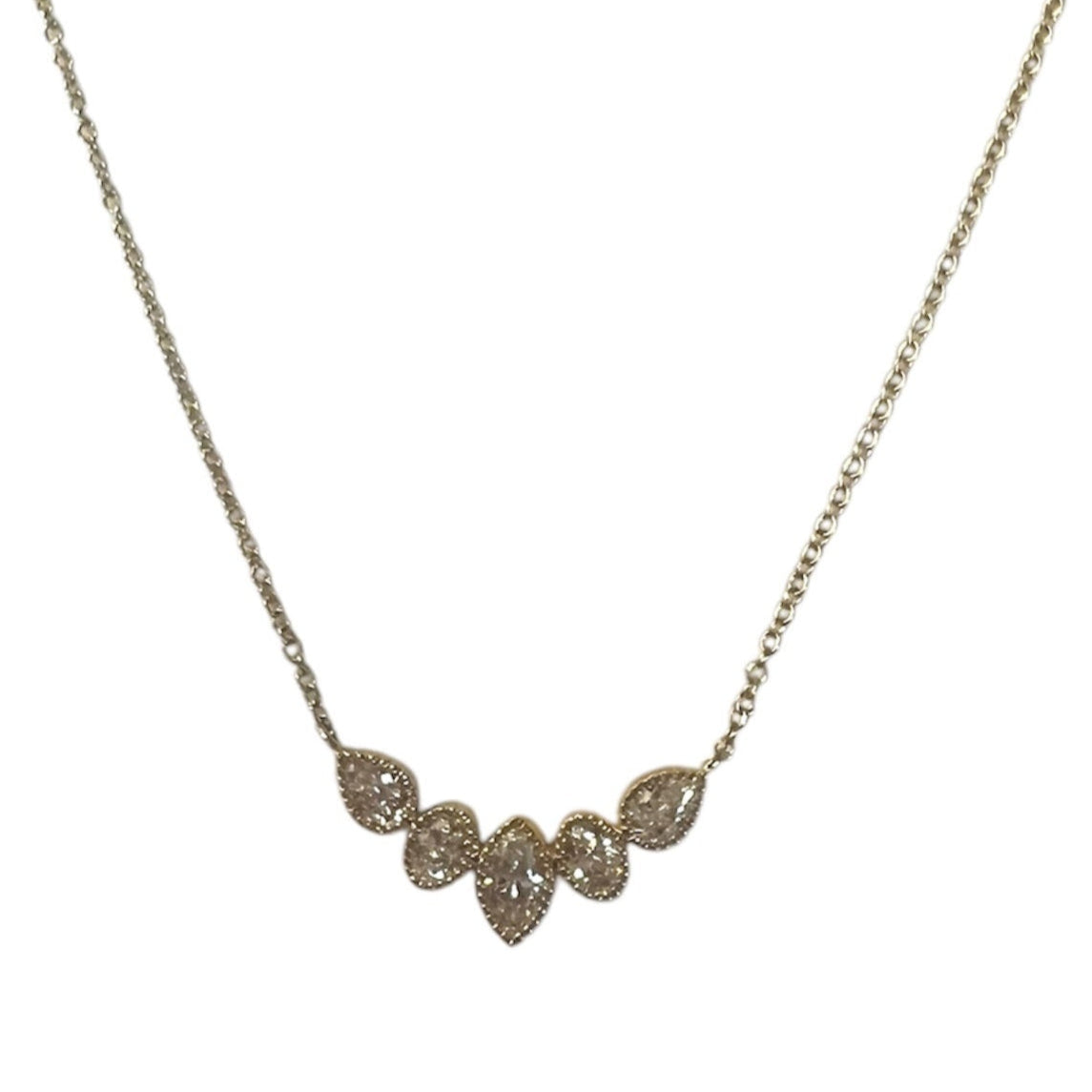 Milgrain Mixed Shape Diamond Necklace