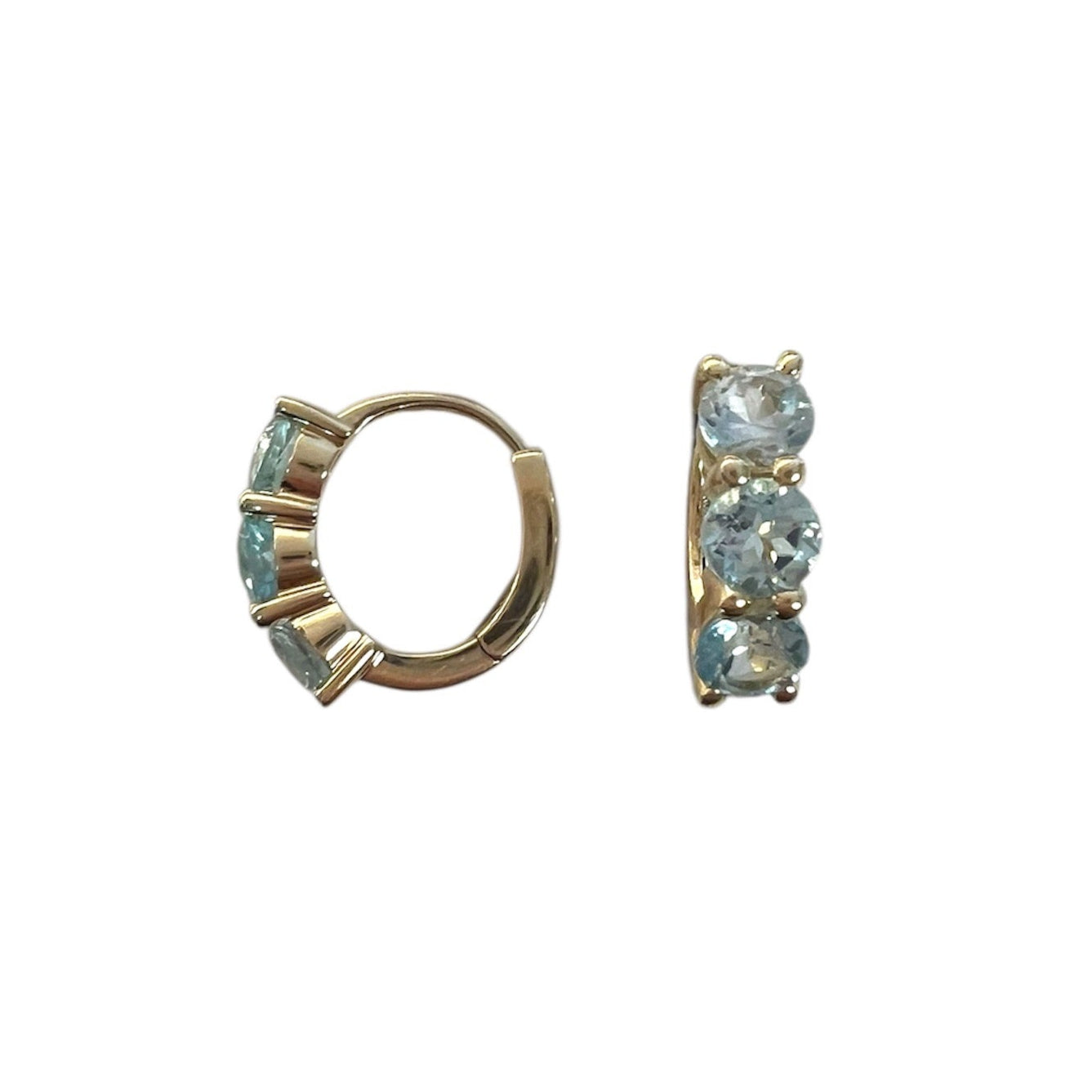 Blue Topaz Hinged Hoops