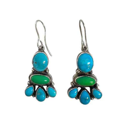Turquoise and Gaspeite Earrings