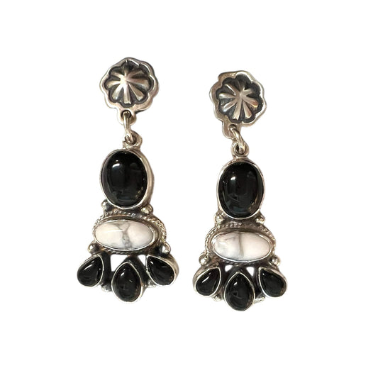Onyx and Howlite Earrings
