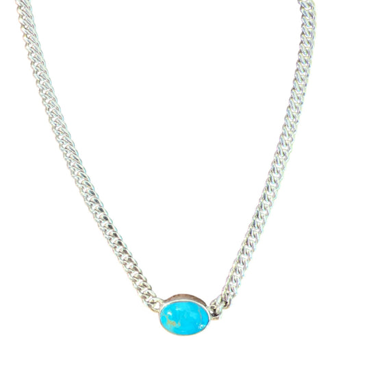 Oval Natural Turquoise Necklace
