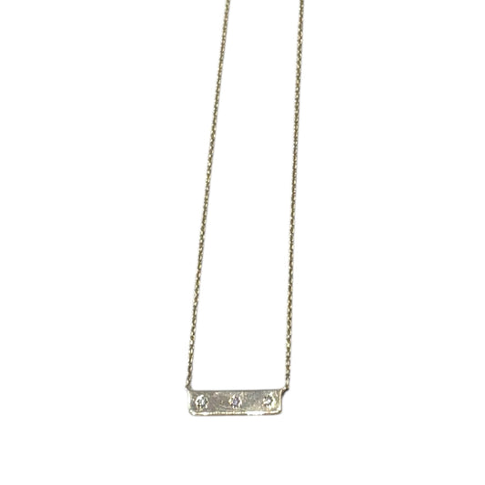 Gold Bar Necklace with Diamonds