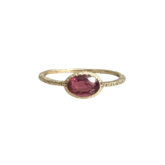Textured Pink Sapphire Ring