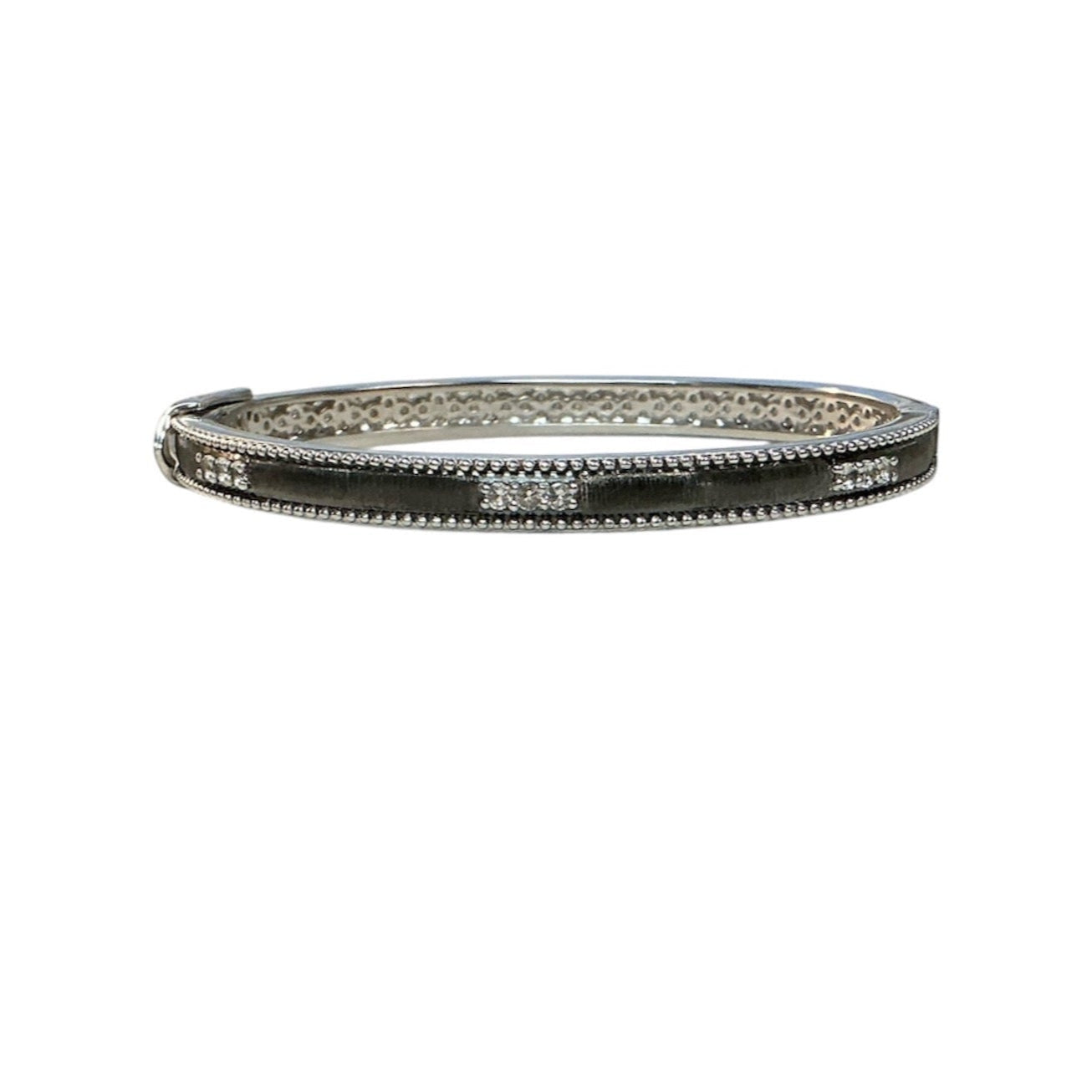 Oxidized Silver Simple Lisse Bangle