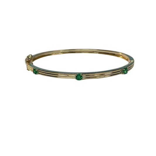 Emerald Hinged Bangle Bracelet