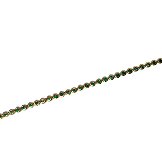 Bezel Set Emerald Tennis Bracelet