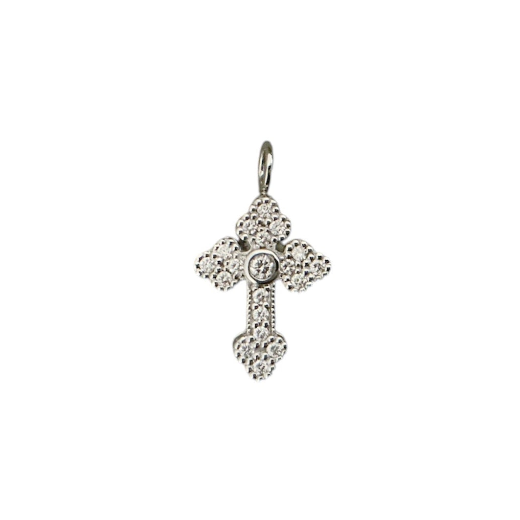 Guinevere White Gold Diamond Cross Pendant