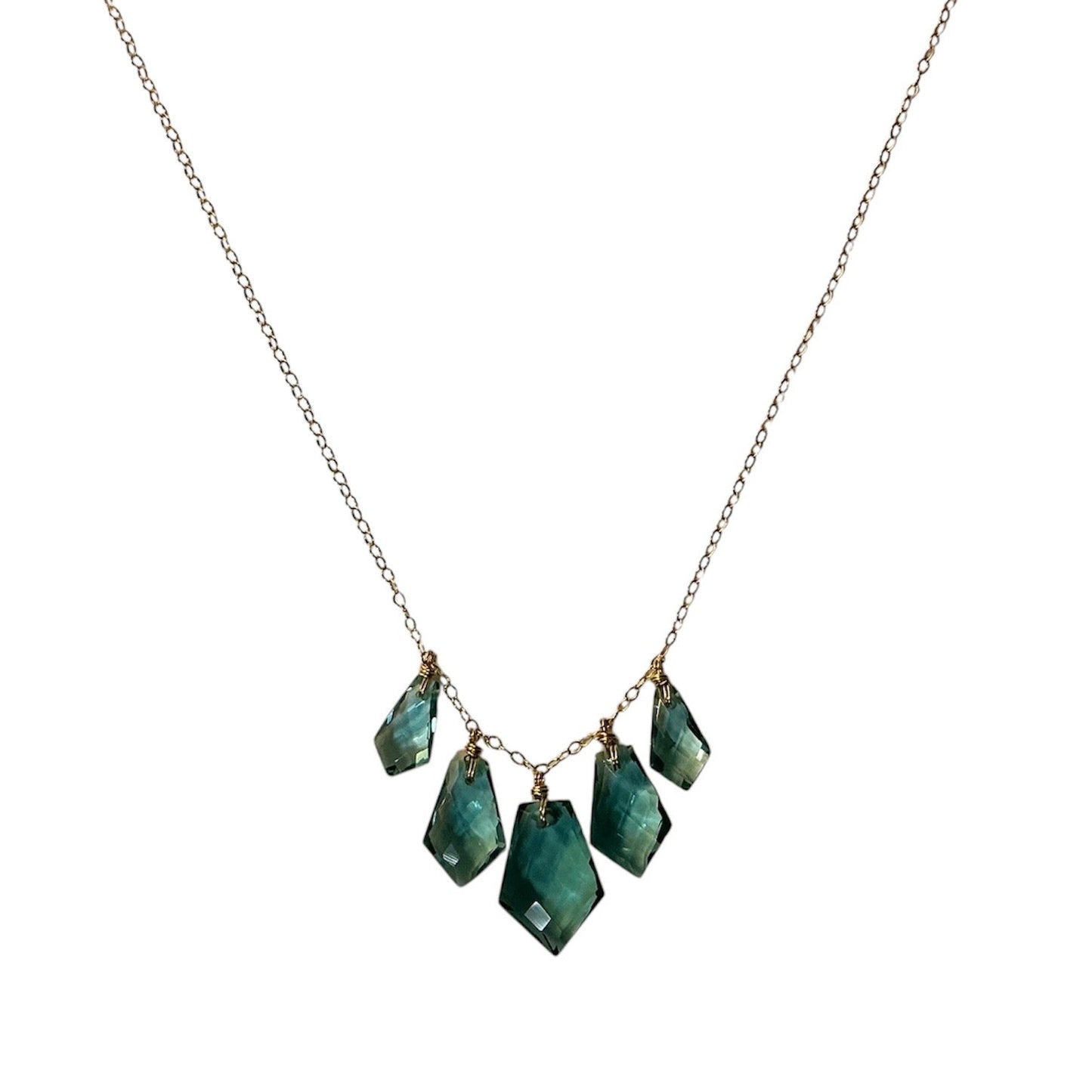 Teal Dangle Necklace