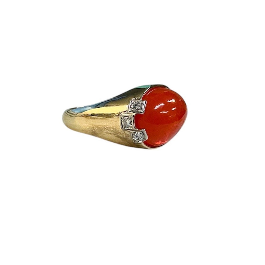 Fire Opal Gold Ring