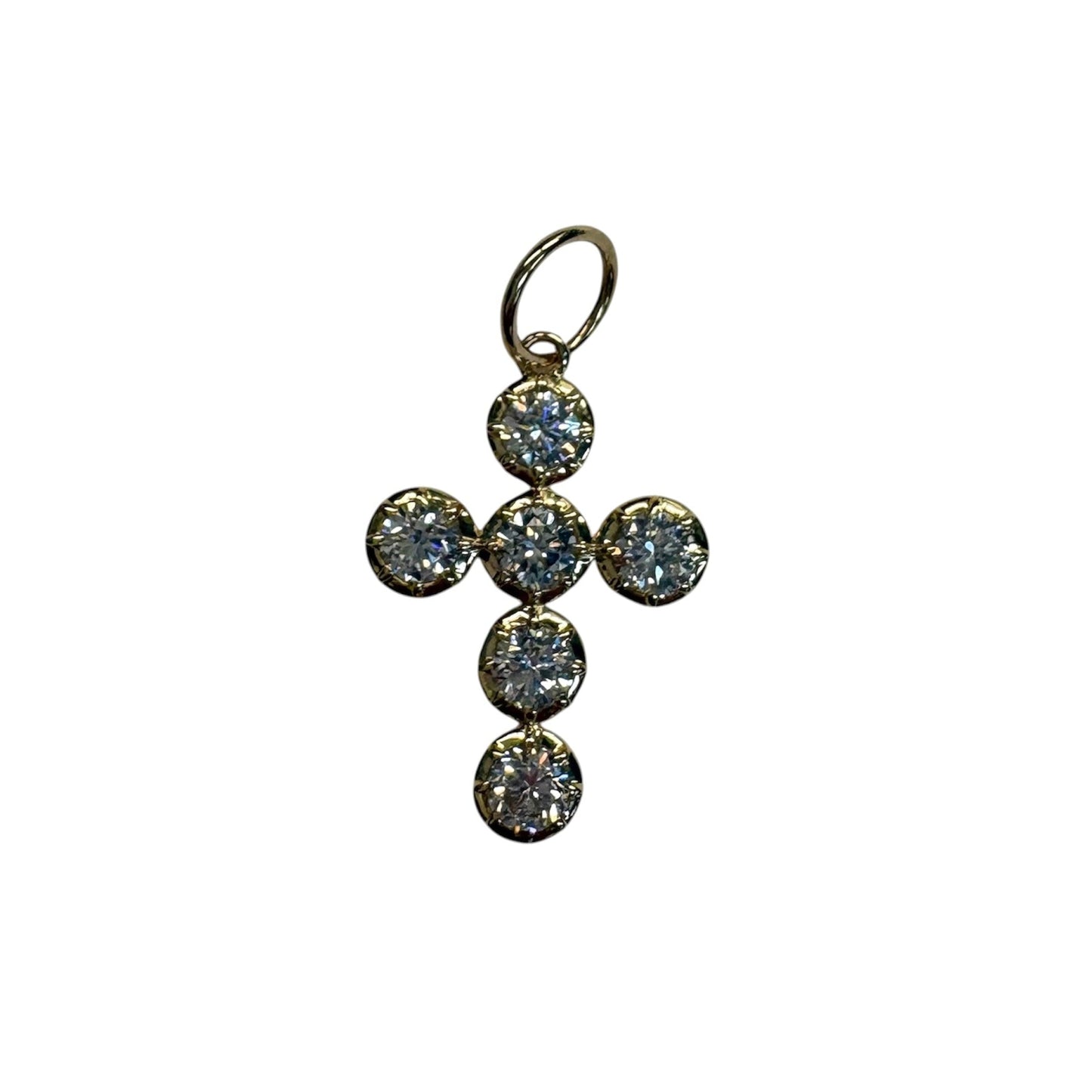 Bezel-Prong Set Lab Diamond Cross Pendant