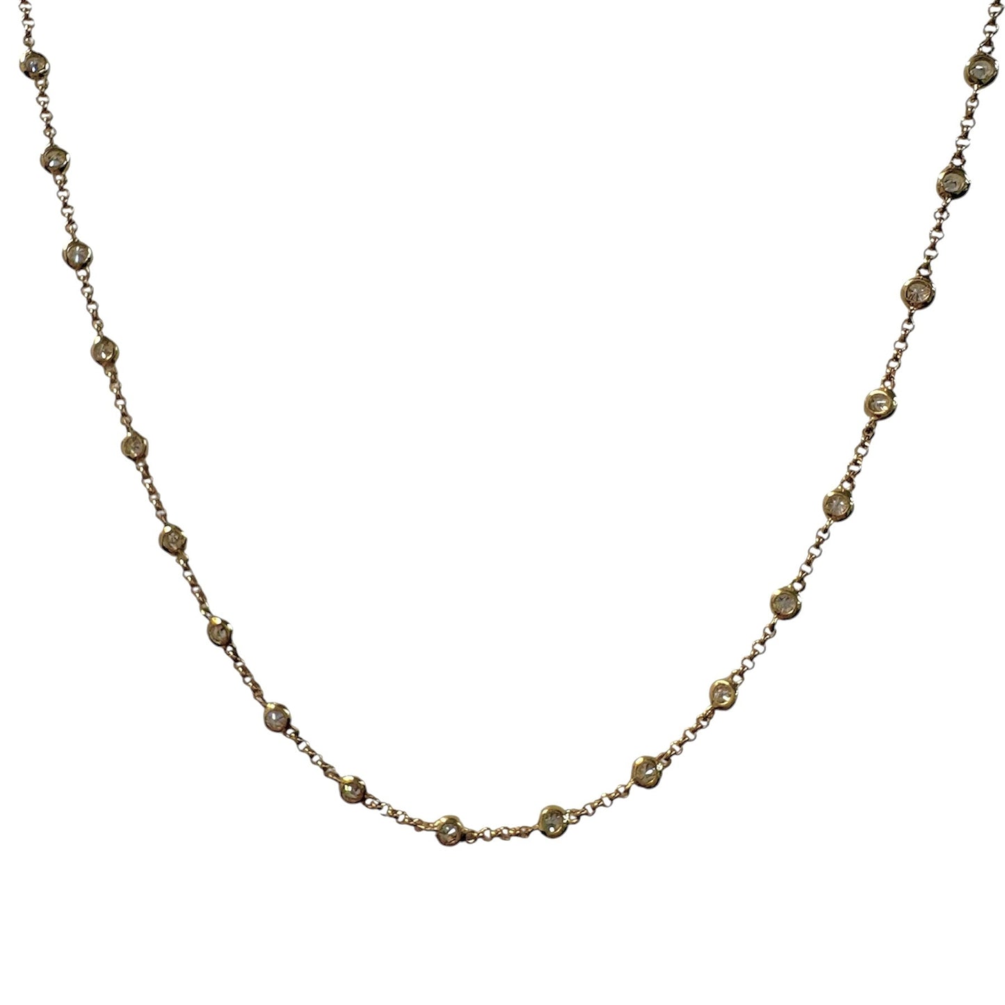 Mini Lab Grown Diamond Bezel Station Necklace