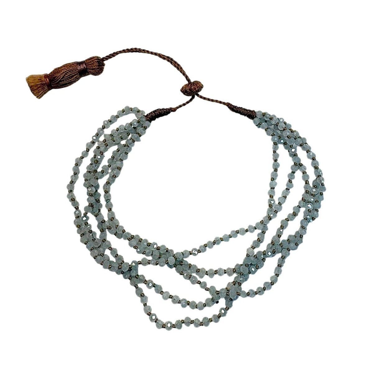 Multi-Stranded Aquamarine Knotted Bracelet