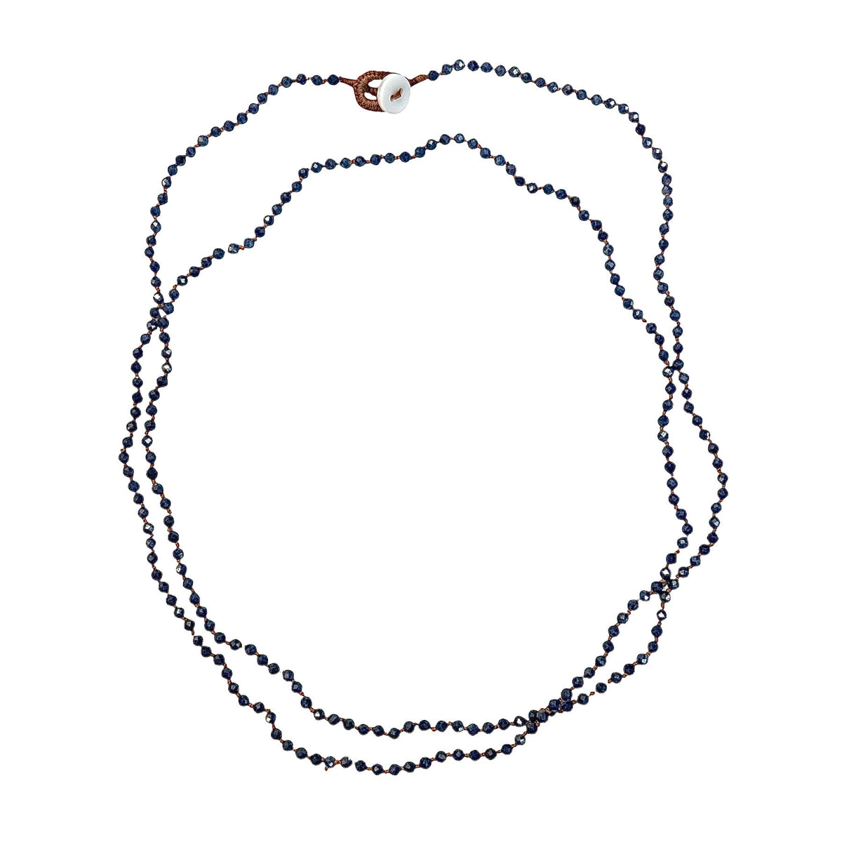 Long Kyanite Knotted Necklace