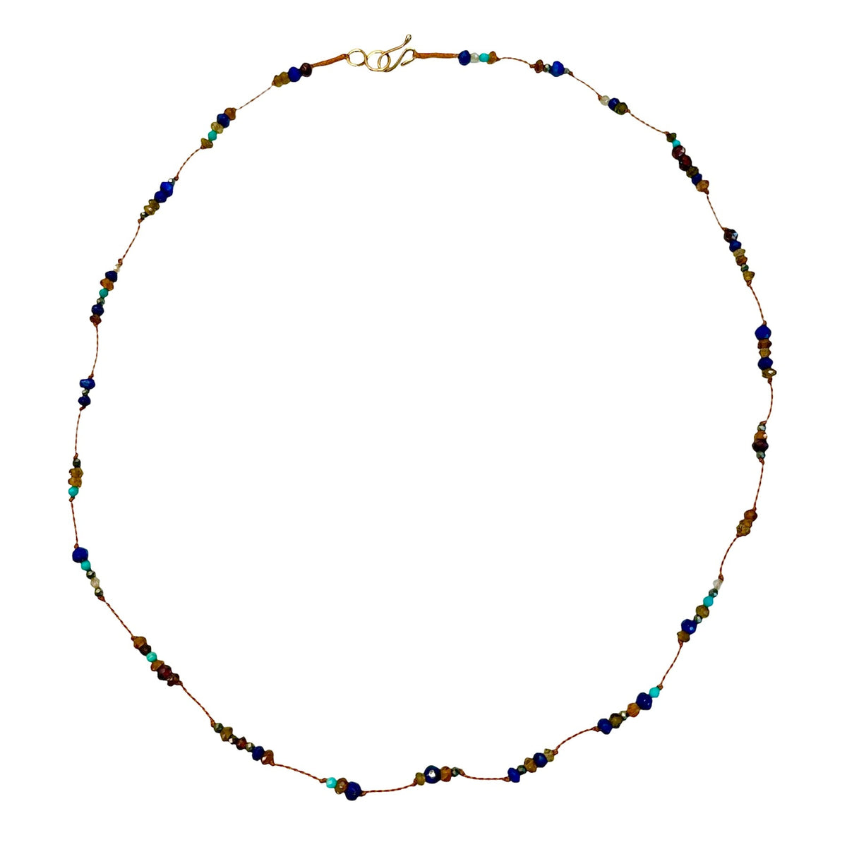 Mixed Gemstone Knotted Necklace