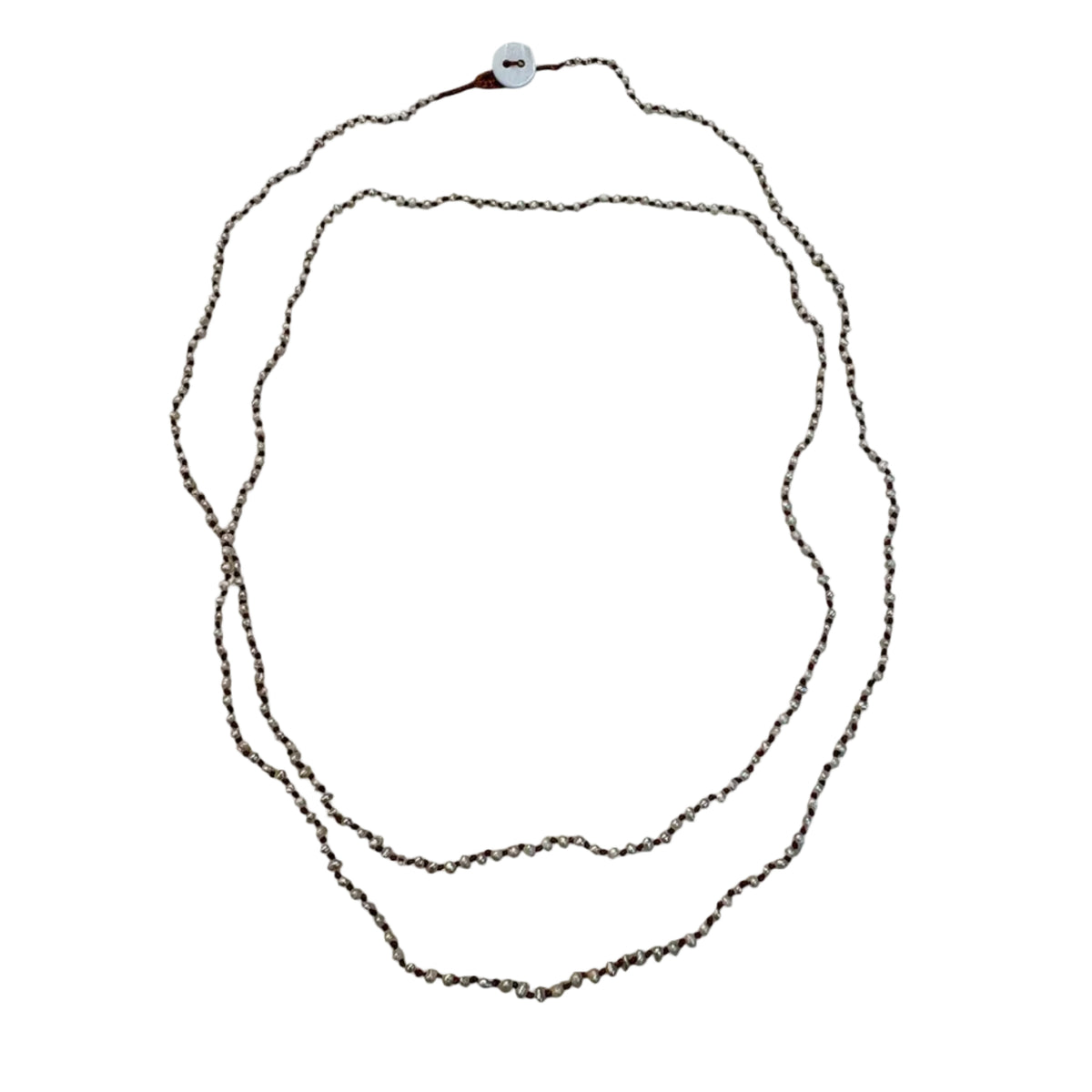 Long Seed Pearl Knotted Necklace