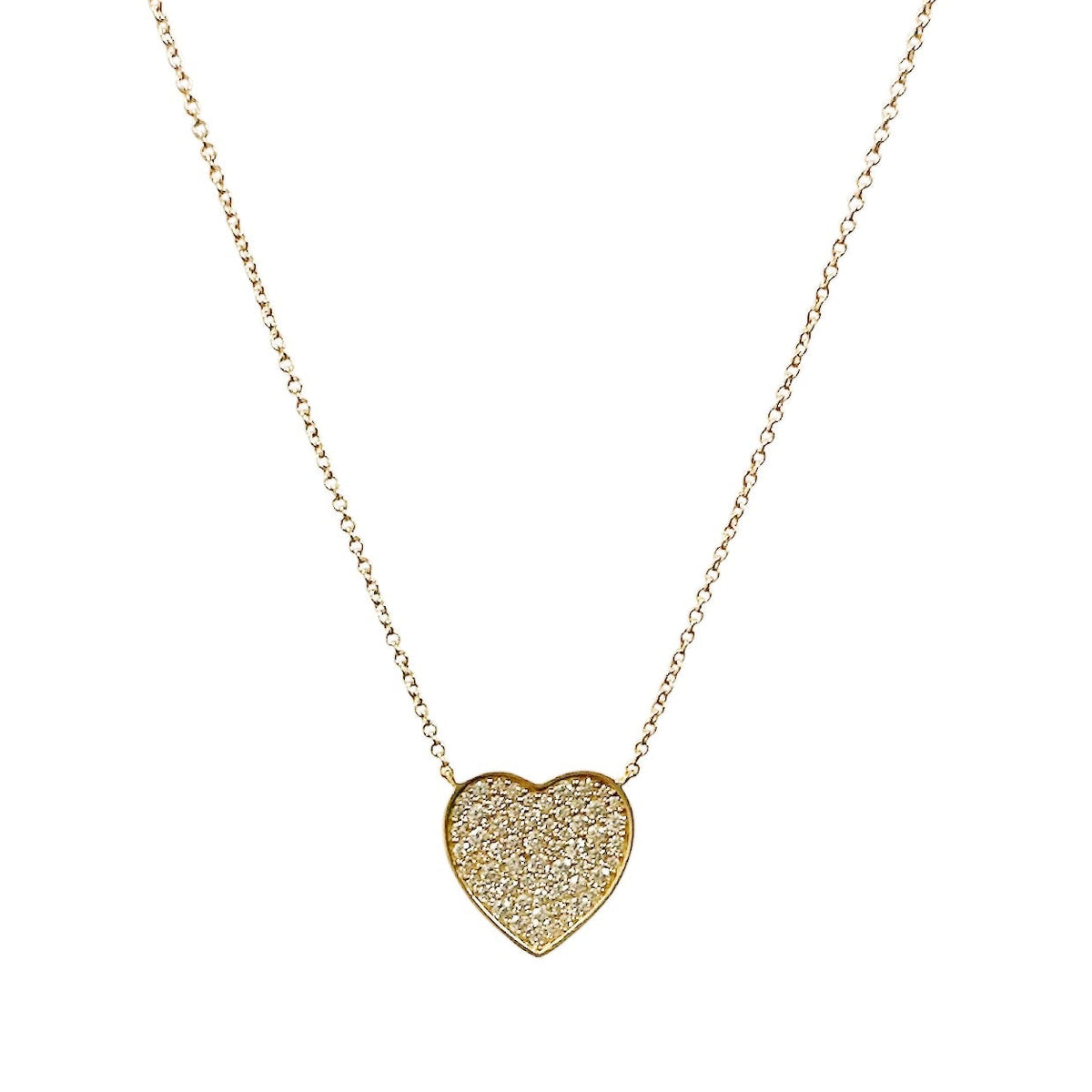 Pave Diamond Heart Necklace