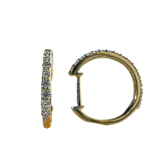 Petite Yellow Gold Diamond Hoops