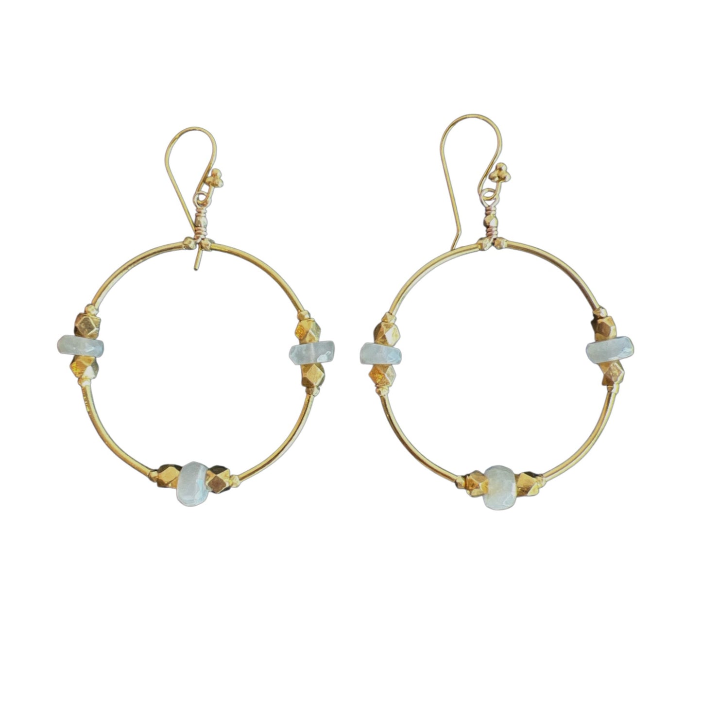 Milky Moonstone Vermeil Earrings