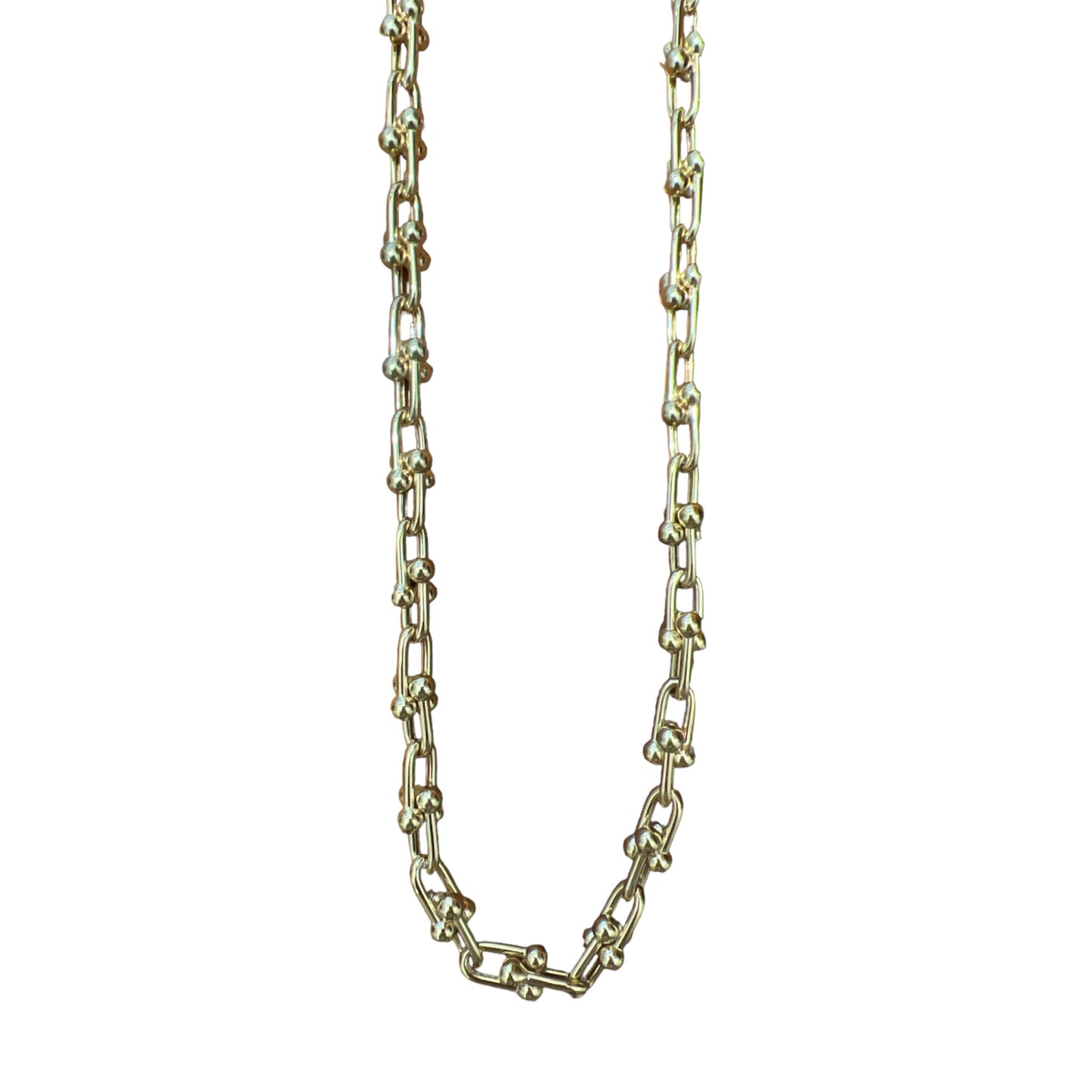 Equestrian Inspired Link Gold Necklace