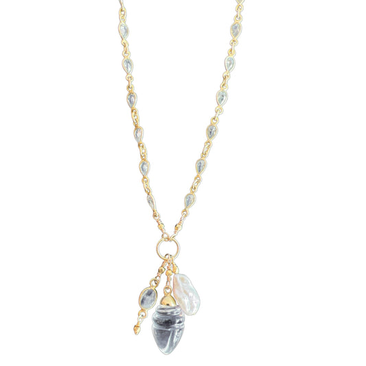 Vermeil Quartz Charm Necklace