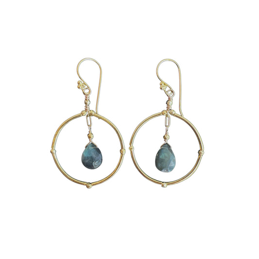 Labradorite Drop Vermeil Earrings