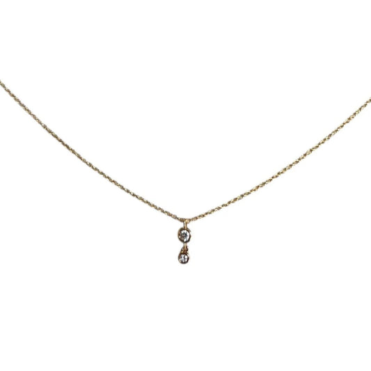 Diamond Bezel Drop Necklace