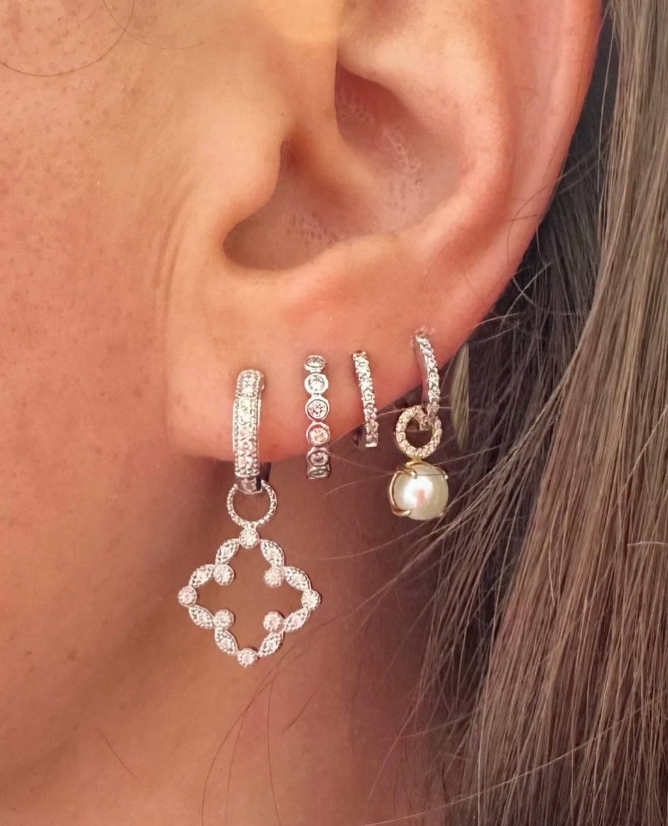 Pearl and Diamond Earring Charms