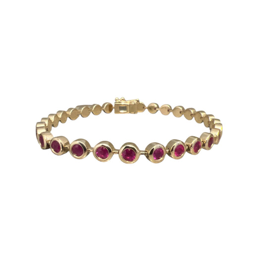 Bezel Set Ruby Tennis Bracelet