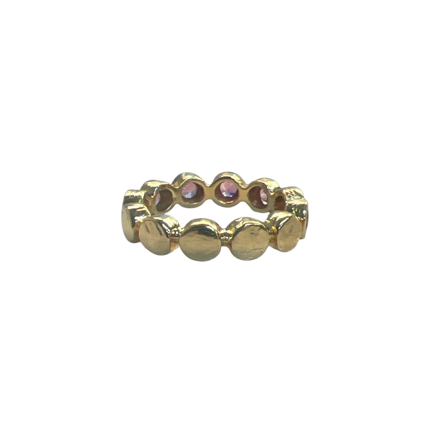 Pink Sapphire Bezel Anniversary Band