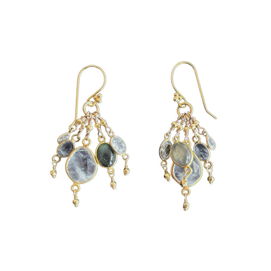 Moonstone Vermeil Charm Earrings