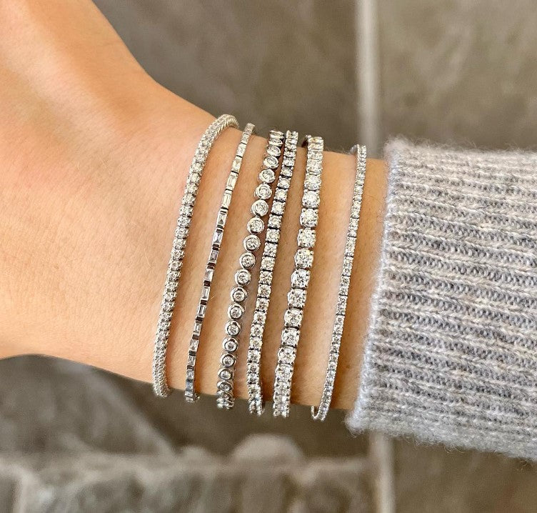 White Gold Bezel Set Diamond Tennis Bracelet
