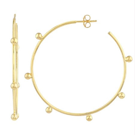 Round Beaded Hoop Earrings